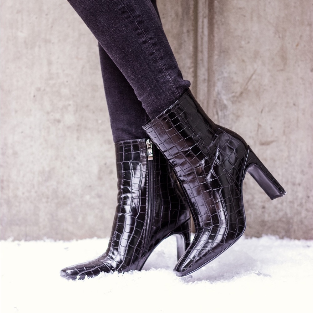 Luxury vegan leather designer boots
